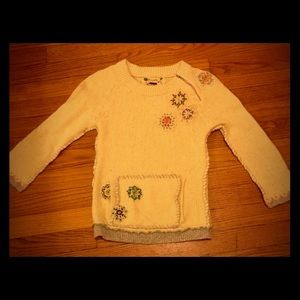 Free People 3/4 Sleeve Embroidered Sweater